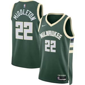 Incantevole Khris Middleton Milwaukee Bucks Nike Unisex Swingman Jersey Icon Edition Hunter Green  per i veri fan