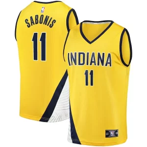 Incantevole Moderno Lussuoso Domantas Sabonis Indiana Pacers Fast Break Replica Jersey Statement Edition Gold  per i veri fan