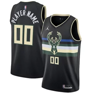 Incantevole Moderno Milwaukee Bucks Jordan Brand Swingman Custom Jersey Statement Edition Black  per i veri fan
