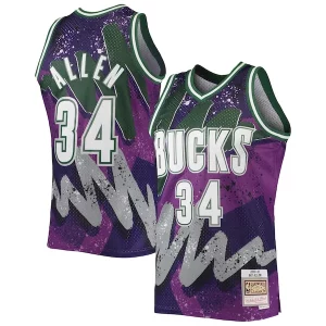 Incantevole Ray Allen Milwaukee Bucks Hardwood Classics 2000/01 Hyper Hoops Swingman Jersey Purple  per i veri fan