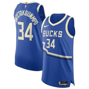 Incantevole Robusto Resistente Giannis Antetokounmpo Milwaukee Bucks Nike 2024/25 Authentic Player Jersey City Edition Royal  per i veri fan