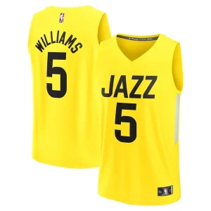 Lussuoso Cody Williams Utah Jazz 2024 NBA Draft Fast Break Player Jersey Icon Edition Yellow  per i veri fan