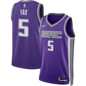 Lussuoso De'Aaron Fox Sacramento Kings Nike Unisex Swingman Jersey Icon Edition Purple  per i veri fan