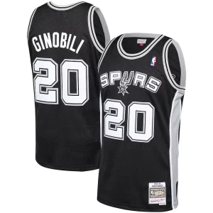 Lussuoso Duraturo Comodo Manu Ginobili San Antonio Spurs 2002 03 Hardwood Classics Player Swingman Jersey Black  per i veri fan
