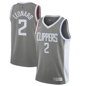 Lussuoso Kawhi Leonard LA Clippers Nike 2020/21 Swingman Player Jersey Gray Earned Edition  per i veri fan