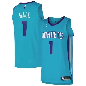 Lussuoso LaMelo Ball Charlotte Hornets Jordan Brand Authentic Player Jersey Icon Edition Teal  per i veri fan