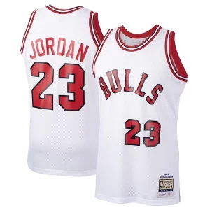 Lussuoso Magnifico Michael Jordan Chicago Bulls 1984/85 Hardwood Classics Rookie Authentic Jersey White/Red  per i veri fan
