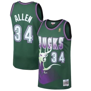 Lussuoso Ray Allen Milwaukee Bucks 1996/97 Hardwood Classics Swingman Jersey Kelly Green  per i veri fan