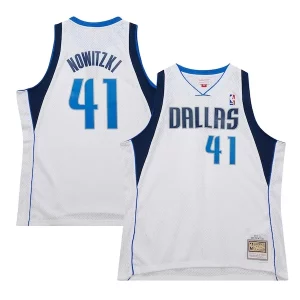 Magnifico Delizioso Dirk Nowitzki Dallas Mavericks 2010/11 Hardwood Classics Swingman Jersey White  per i veri fan