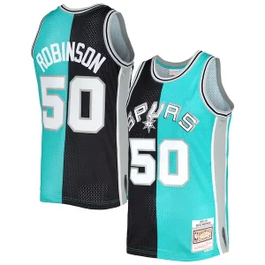 Magnifico Fantastico David Robinson San Antonio Spurs Hardwood Classics 1998/99 Split Swingman Jersey Black/Teal  per i veri fan