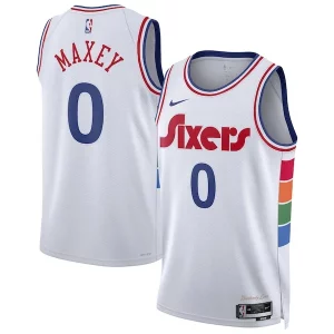 Magnifico Incantevole Fantastico Tyrese Maxey Philadelphia 76ers Nike Unisex 2024/25 Swingman Player Jersey City Edition White  per i veri fan