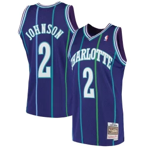 Magnifico Larry Johnson Charlotte Hornets 1994/95 Hardwood Classics Swingman Jersey Purple  per i veri fan