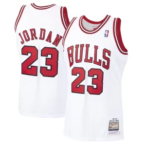 Magnifico Michael Jordan Chicago Bulls 1997/98 Hardwood Classics Authentic Jersey White/Black/Scarlet  per i veri fan