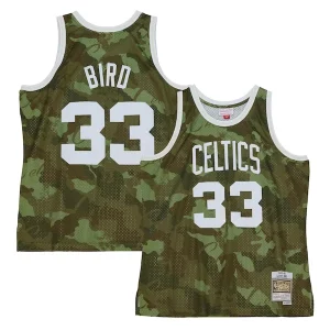 Magnifico Trendy Larry Bird Boston Celtics Hardwood Classics 1985/86 Ghost Green Swingman Jersey Camo  per i veri fan
