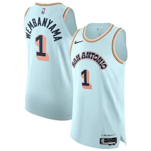 Magnifico Victor Wembanyama San Antonio Spurs Nike 2024/25 Authentic Player Jersey City Edition Light Blue  per i veri fan