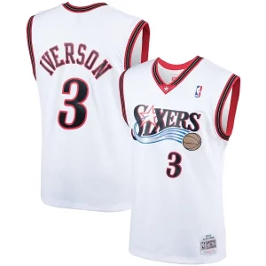Meraviglioso Pratico Comodo Allen Iverson Philadelphia 76ers Hardwood Classics Swingman Jersey White/Royal  per i veri fan