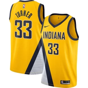 Meraviglioso Resistente Duraturo Myles Turner Indiana Pacers Nike Swingman Jersey Gold Statement Edition  per i veri fan