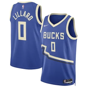 Meraviglioso Splendido Damian Lillard Milwaukee Bucks Nike Unisex 2024/25 Swingman Player Jersey City Edition Royal  per i veri fan