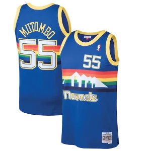 Meraviglioso Versatile Dikembe Mutombo Denver Nuggets 1991/92 Hardwood Classics Swingman Jersey Blue  per i veri fan