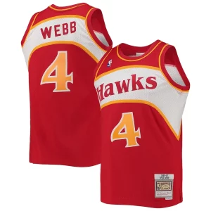 Moderno Accattivante Carino Spud Webb Atlanta Hawks Hardwood Classics Swingman Jersey Red  per i veri fan