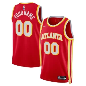 Moderno Atlanta Hawks Nike 2021/22 Diamond Swingman Custom Jersey Icon Edition Red  per i veri fan