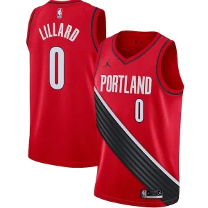 Moderno Classico Damian Lillard Portland Trail Blazers Jordan Brand 2020/21 Swingman Jersey Statement Edition Red  per i veri fan