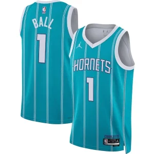 Moderno Eccezionale LaMelo Ball Charlotte Hornets Jordan Brand Unisex Swingman Jersey Icon Edition Teal/White  per i veri fan