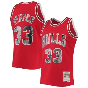 Moderno Elegante Scottie Pippen Chicago Bulls 1997/98 Hardwood Classics NBA 75th Anniversary Diamond Swingman Jersey Red  per i veri fan