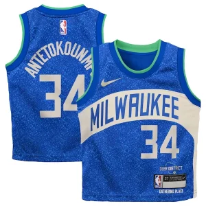 Moderno Giannis Antetokounmpo Milwaukee Bucks Nike Toddler Swingman Replica Jersey City Edition Royal  per i veri fan