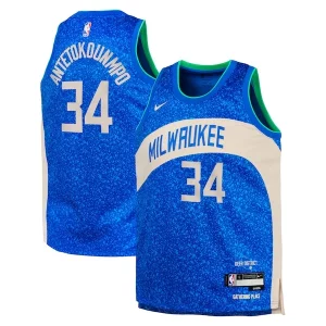 Moderno Giannis Antetokounmpo Milwaukee Bucks Nike Youth Swingman Replica Jersey City Edition Royal  per i veri fan