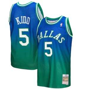 Moderno Jason Kidd Dallas Mavericks 1994/95 Hardwood Classics Fadeaway Swingman Player Jersey Green/Navy  per i veri fan