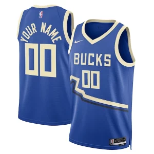 Moderno Milwaukee Bucks Nike Unisex 2024/25 Custom Swingman Jersey City Edition Royal  per i veri fan