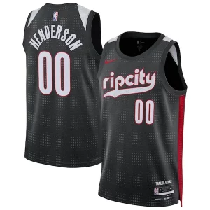 Moderno Scoot Henderson Portland Trail Blazers Nike Unisex 2024/25 Swingman Player Jersey City Edition Black  per i veri fan