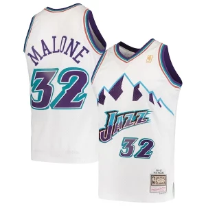 Ottimo Cool Versatile Karl Malone Utah Jazz 1996/97 Hardwood Classics Swingman Jersey White  per i veri fan