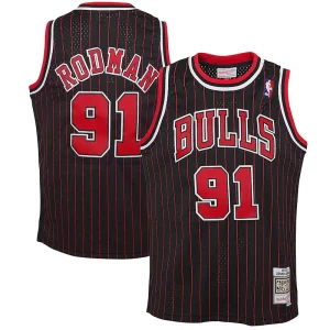 Cool Accattivante Dennis Rodman Chicago Bulls Youth 1995/96 Hardwood Classics Swingman Jersey Black  per i veri fan