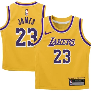 Attraente Magnifico LeBron James Los Angeles Lakers Nike Preschool Dri FIT Swingman Player Jersey Icon Edition Gold  per i veri fan