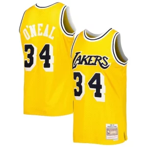 Ottimo Fantastico Elegante Shaquille O'Neal Los Angeles Lakers 1996/97 Hardwood Classics Off Court Swingman Jersey Yellow  per i veri fan