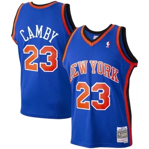 Ottimo Lussuoso Marcus Camby New York Knicks 1998/99 Hardwood Classics Swingman Jersey Blue  per i veri fan