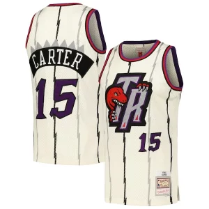Ottimo Vince Carter Toronto Raptors Chainstitch Swingman Jersey Cream  per i veri fan