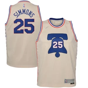 Pratico Ben Simmons Philadelphia 76ers Nike Youth 2020/21 Swingman Player Jersey Cream Earned Edition  per i veri fan