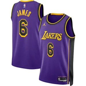 Pratico Elegante LeBron James Los Angeles Lakers Jordan Brand Unisex Swingman Jersey Statement Edition Purple  per i veri fan