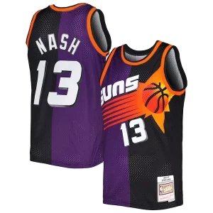 Pratico Gorgeous Steve Nash Phoenix Suns Hardwood Classics 1996/97 Split Swingman Jersey Purple/Black  per i veri fan