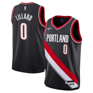 Bellissimo Damian Lillard Portland Trail Blazers Nike Youth Swingman Jersey Icon Edition Black  per i veri fan