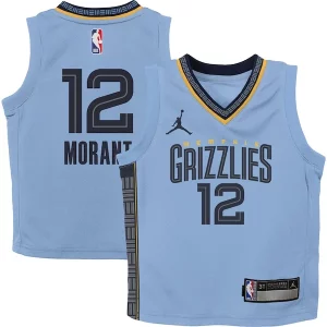 Pratico Prestigioso Ja Morant Memphis Grizzlies Jordan Brand Preschool 2022/23 Statement Edition Jersey Light Blue  per i veri fan