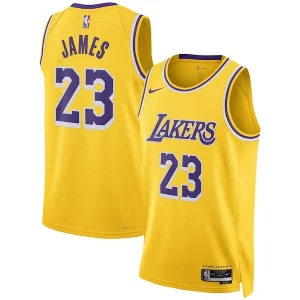 Pratico Prestigioso Magnifico LeBron James Los Angeles Lakers Nike Unisex Swingman Jersey Icon Edition Gold/White  per i veri fan