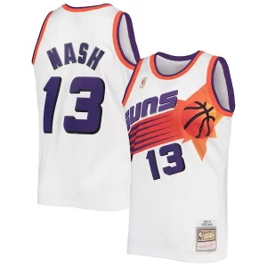 Pratico Resistente Steve Nash Phoenix Suns 2001/02 Hardwood Classics Swingman Jersey White/Purple  per i veri fan