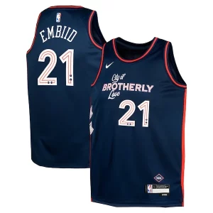 Pratico Sofisticato Joel Embiid Philadelphia 76ers Nike Youth Swingman Replica Jersey City Edition Navy  per i veri fan