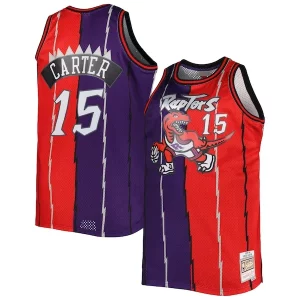 Pratico Splendido Trendy Vince Carter Toronto Raptors Big & Tall Hardwood Classics 1998/99 Split Swingman Jersey Purple/Red  per i veri fan