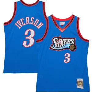 Pratico Stupendo Allen Iverson Philadelphia 76ers Hardwood Classics 1997/98 Tropical Swingman Jersey Royal  per i veri fan