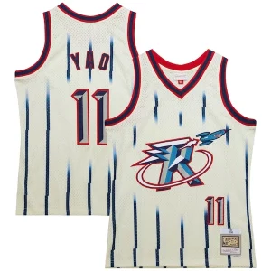 Pratico Yao Ming Houston Rockets Chainstitch Swingman Jersey Cream  per i veri fan